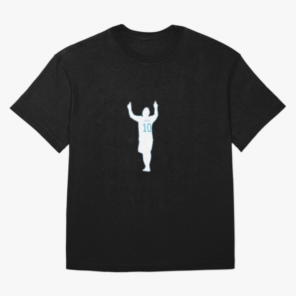 Lionel Messi Iconic Celebration Pose - Argentina Colors Classic T-Shirt Stand with the FIFA World Cup 2026 USA Canada Mexico Journey through Neymar Highlights, Portugal Pride, Stadium Memories, Football Loyalty, International Chants and