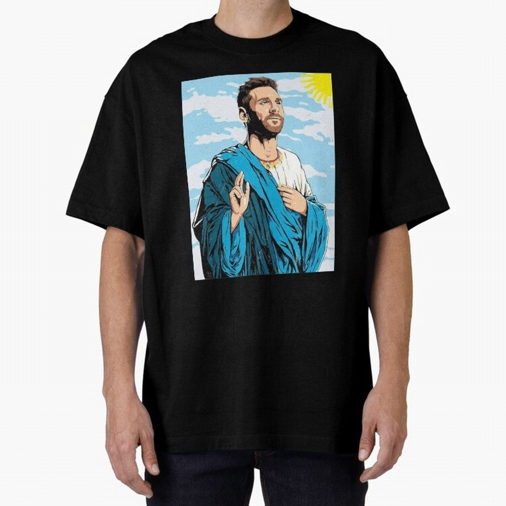 messi god Oversized T-Shirt Celebrate National Team Dreams in FIFA World Cup 2026 Group Stage Spirit, with Germany, Haaland, Global Supporter Spirit, Legendary Goals, National Colors and Tournament Celebration; Ideal for Fans Who Follow Messi,