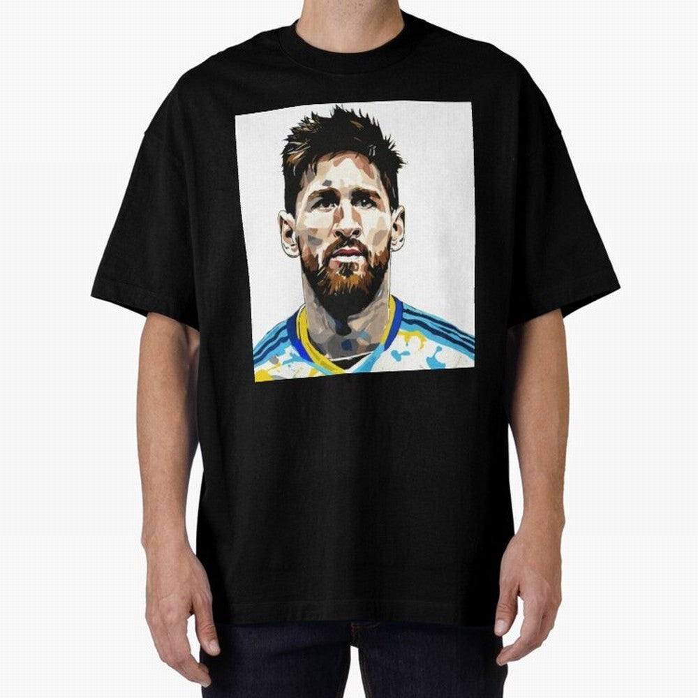 Lionel Messi Oversized T-Shirt Refresh Global Football Passion for FIFA World Cup 2026 USA Canada Mexico, Made for CR7 and Messi, Spain and Netherlands, Vintage Soccer Flavor, Modern Football Stars, National Flags and Final Night Emotion; Created