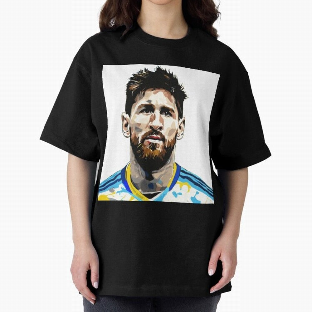 Lionel Messi Oversized T-Shirt Refresh Global Football Passion for FIFA World Cup 2026 USA Canada Mexico, Made for CR7 and Messi, Spain and Netherlands, Vintage Soccer Flavor, Modern Football Stars, National Flags and Final Night Emotion; Created