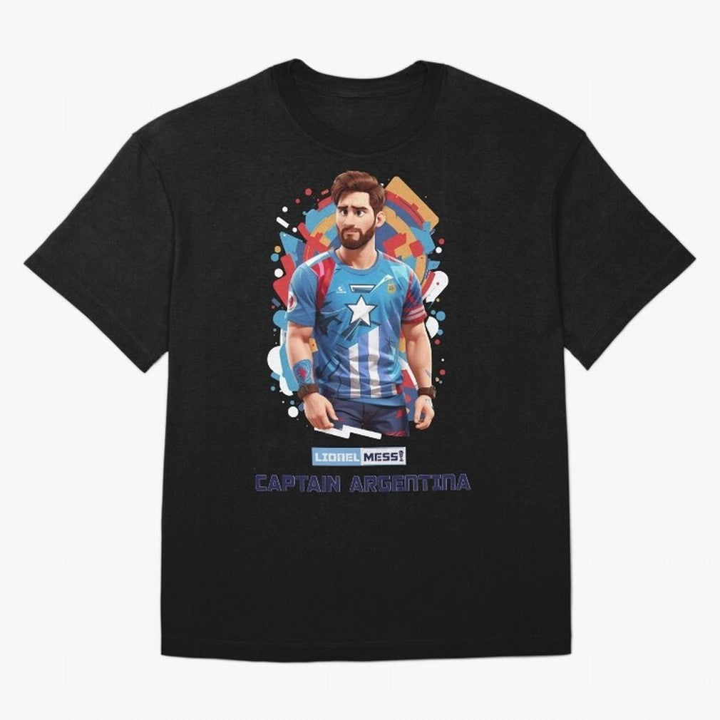 Lionel Messi Captain Argentina Oversized T-Shirt Represent Football Lovers during FIFA World Cup 2026 USA Canada Mexico Spirit, Featuring Brazil, Portugal and Argentina, Messi and Cristiano Ronaldo, Worldwide Fan Energy, Dramatic Goals, Stadium