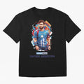 Lionel Messi Captain Argentina Oversized T-Shirt Represent Football Lovers during FIFA World Cup 2026 USA Canada Mexico Spirit, Featuring Brazil, Portugal and Argentina, Messi and Cristiano Ronaldo, Worldwide Fan Energy, Dramatic Goals, Stadium