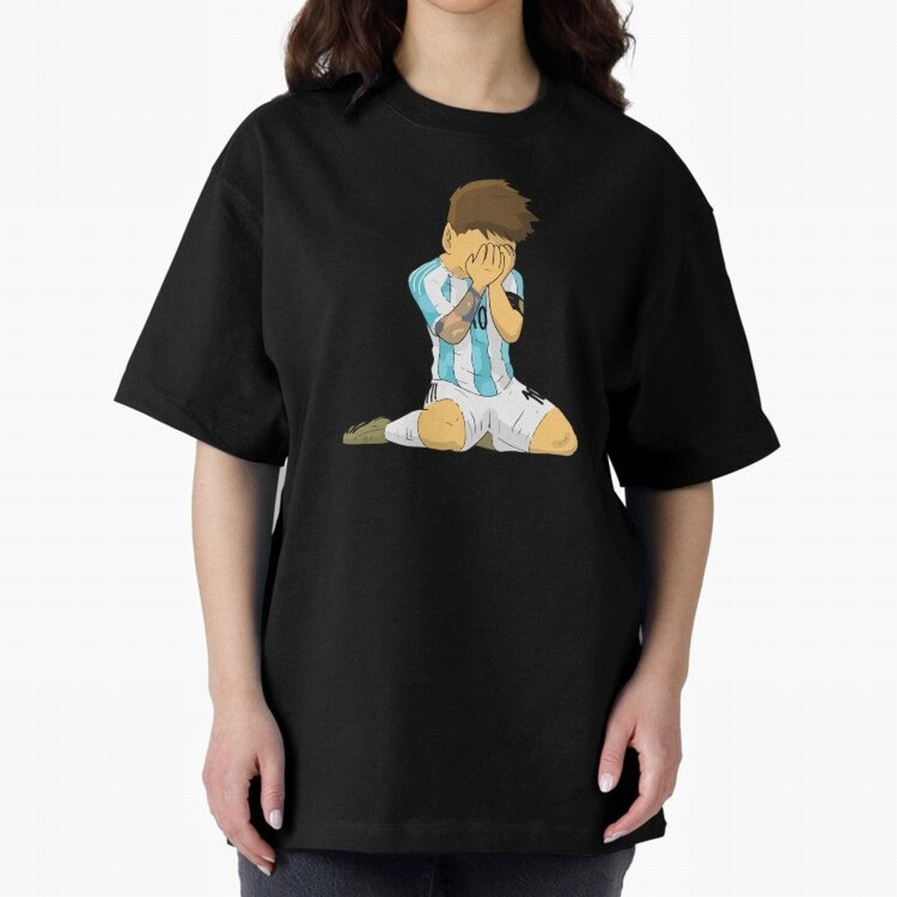 Messi Copa America Moment Oversized T-Shirt Mark Global Football Passion for FIFA World Cup 2026 USA Canada Mexico, Built around Haaland, France and Portugal, Goal Celebration Energy, Supporter Heritage, Football Icons and Worldwide Tournament Joy;