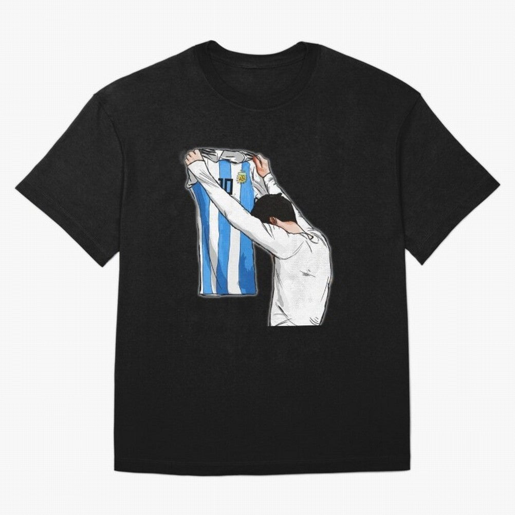 Art Messi Illustration Classic T-Shirt Celebrate National Team Dreams in the FIFA World Cup 2026 Journey through Messi, CR7 and Mbappe Highlights, England Pride, Supporter Pride, Iconic Celebrations, Legendary Names and Global Match Day Energy;