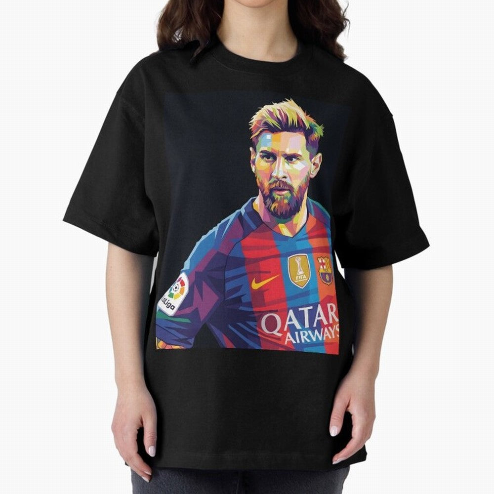 Messi Wpap Oversized T-Shirt Celebrate Every Goal in FIFA World Cup 2026 Spirit, Featuring Spain, Messi and Cristiano Ronaldo, Global Supporter Spirit, Legendary Goals, National Colors and Tournament Celebration; Perfect for Supporters Who Want
