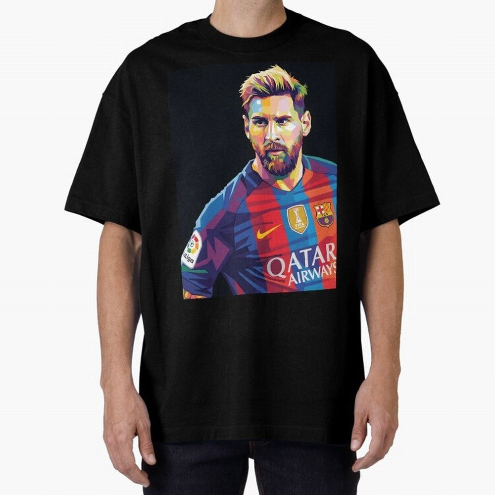 Messi Wpap Oversized T-Shirt Celebrate Every Goal in FIFA World Cup 2026 Spirit, Featuring Spain, Messi and Cristiano Ronaldo, Global Supporter Spirit, Legendary Goals, National Colors and Tournament Celebration; Perfect for Supporters Who Want