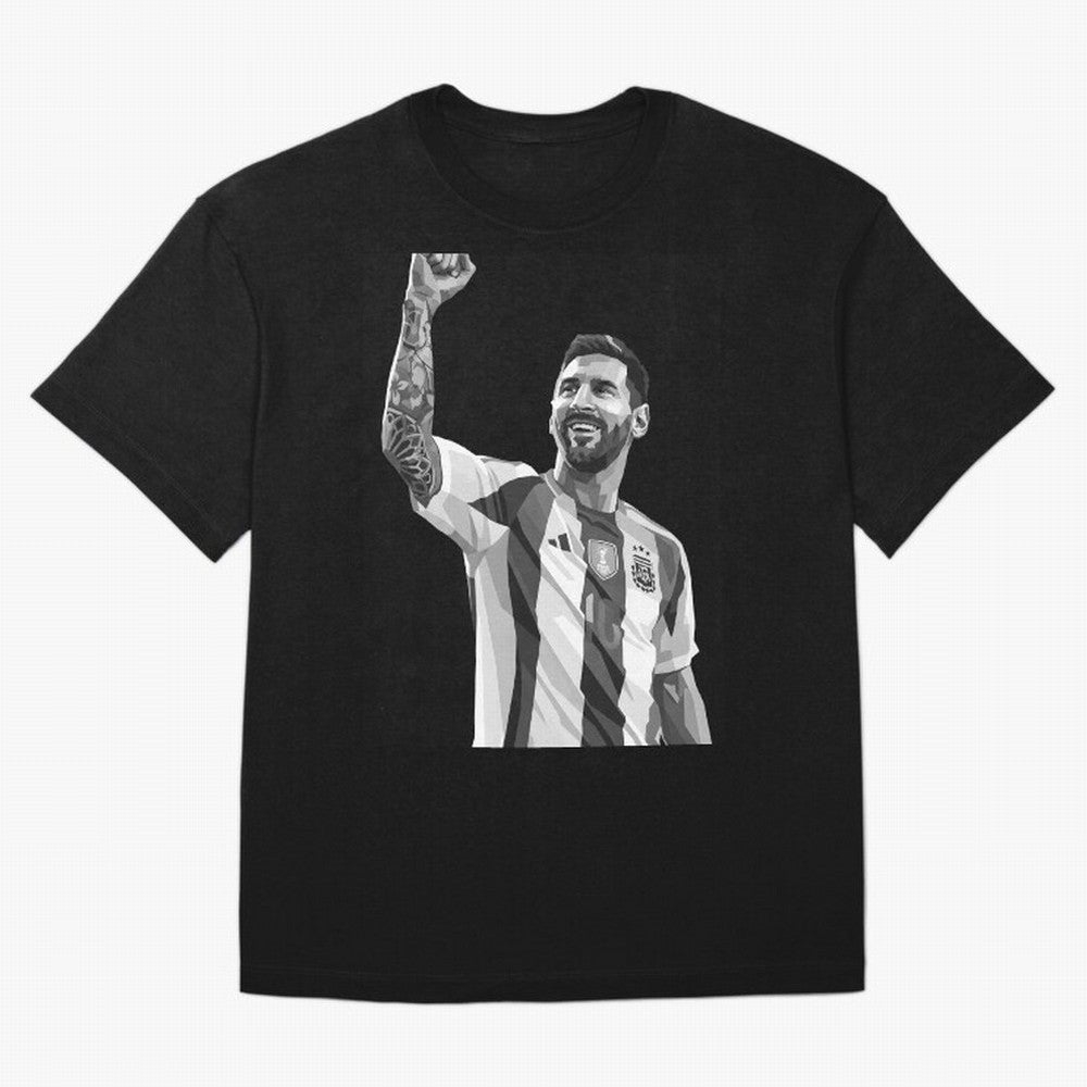 Messi grayscale Oversized T-Shirt Stand Proud for Match Day Hype around FIFA World Cup 2026 Group Stage, CR7, England, Stadium Chants, National Pride, Trophy Dreams and Unforgettable Football Memories; Built for Supporters Chasing Trophy Dreams,