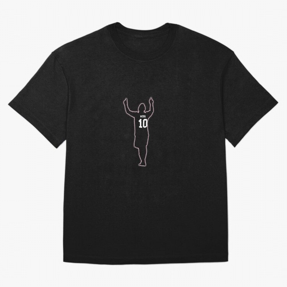 Lionel Messi Iconic Celebration Pose - Inter Miami Colors Classic T-Shirt Join the Countdown to Global Football Passion for FIFA World Cup 2026, Connected to Mbappe and Neymar, Argentina and Brazil, Supporter Pride, Iconic Celebrations, Legendary