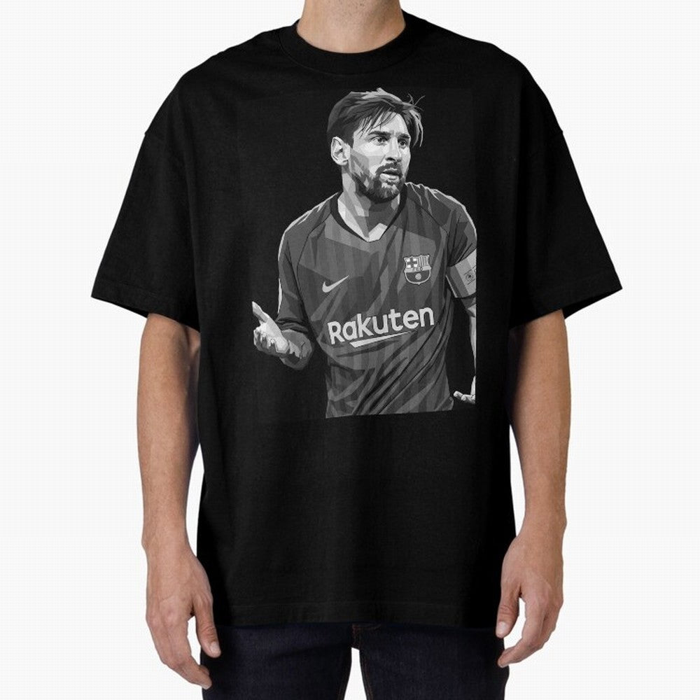 Messi grayscale Oversized T-Shirt Celebrate Fan Favorites in FIFA World Cup 2026 USA Canada Mexico Built around Cristiano Ronaldo, Argentina, France and Brazil Energy, Worldwide Fan Energy, Dramatic Goals, Stadium Lights and Championship