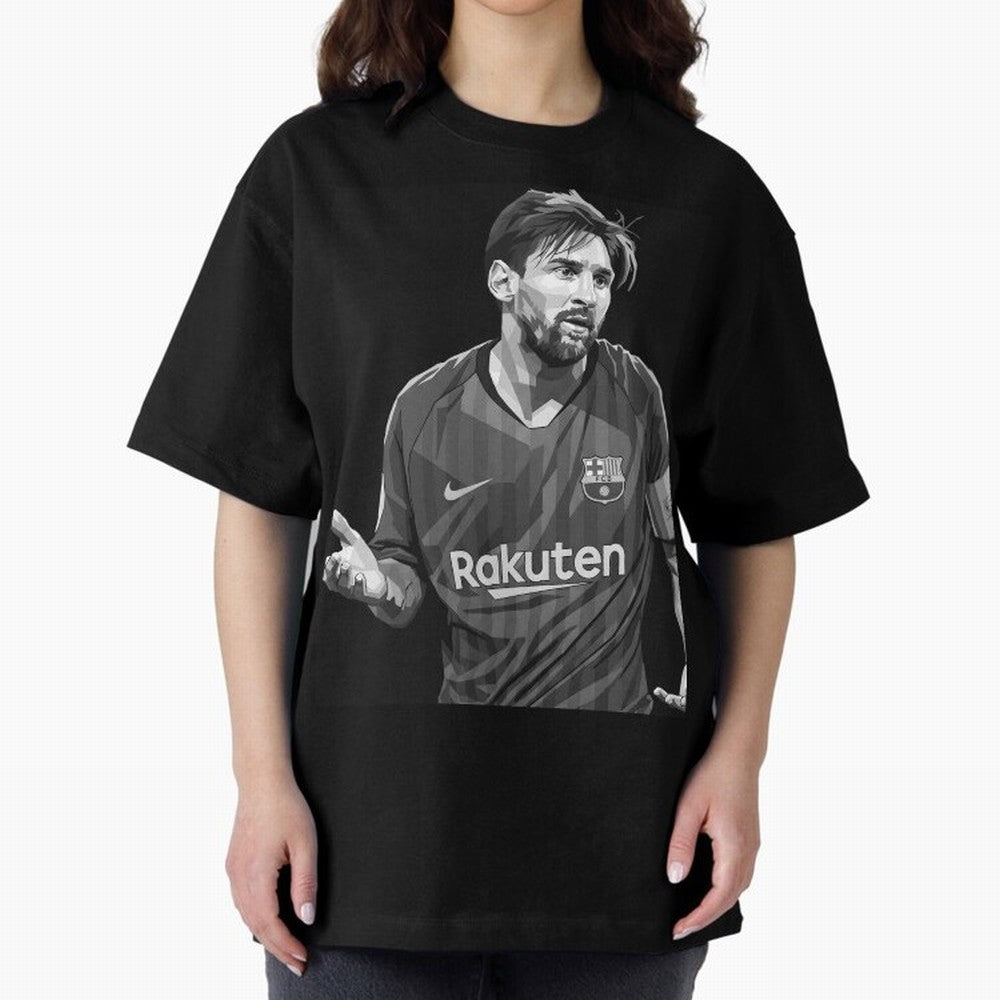 Messi grayscale Oversized T-Shirt Celebrate Fan Favorites in FIFA World Cup 2026 USA Canada Mexico Built around Cristiano Ronaldo, Argentina, France and Brazil Energy, Worldwide Fan Energy, Dramatic Goals, Stadium Lights and Championship