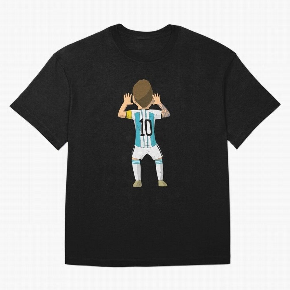 Cartoon Illustration Messi vs Netherlands World Cup Qatar 2022 Classic T-Shirt Celebrate the Magic of FIFA World Cup 2026 Group Stage for Fans of Neymar and France and Portugal, Bringing Worldwide Fan Energy, Dramatic Goals, Stadium Lights and