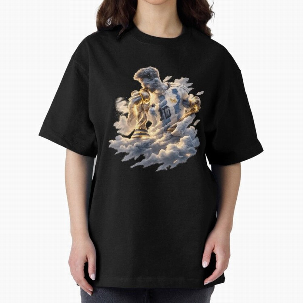 Lionel Messi ¨C Divine Number 10 Oversized T-Shirt Refresh the FIFA World Cup 2026 USA Canada Mexico Journey through Cristiano Ronaldo Highlights, Argentina and Brazil Pride, Football Festival Excitement, Trophy Ambitions, Country Rivalries and