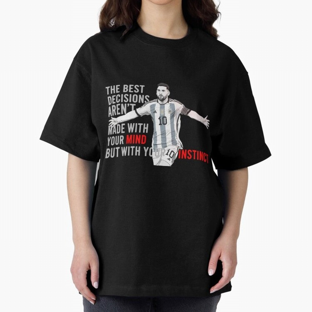 Messi Instinct Oversized T-Shirt Carry FIFA World Cup 2026 USA Canada Mexico Made for Messi, Neymar and Mbappe, Argentina Energy, Football History, Final Match Energy, Crowd Noise and Once in a Lifetime Moments; Perfect for Supporters Who Want Bold