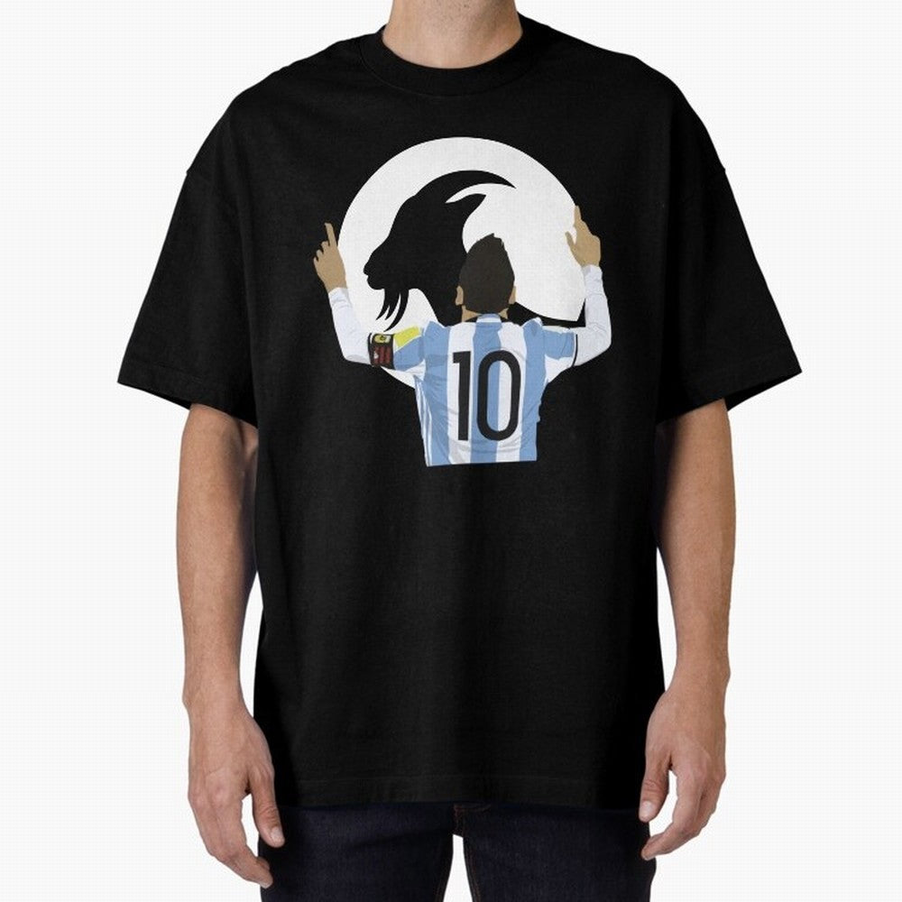 Lionel Messi Goat Oversized T-Shirt Capture Stadium Memories from Match Day Hype around FIFA World Cup 2026 USA Canada Mexico, Messi and Cristiano Ronaldo, England and Germany, Worldwide Fan Energy, Dramatic Goals, Stadium Lights and Championship