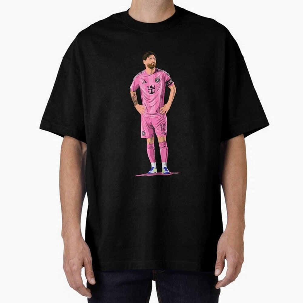 Lionel Messi Vector Oversized T-Shirt Bring Global Tournament Vibes to FIFA World Cup 2026 for Fans of Cristiano Ronaldo and England and Germany, Bringing Classic Soccer Heritage, Championship Pressure, Fan Loyalty and International Pride; Great