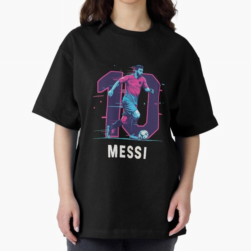 Messi 10 GOAT Oversized T-Shirt Share Global Football Passion for FIFA World Cup 2026 Group Stage, Celebrating Mbappe and Neymar, England, France and Netherlands, Sports Nostalgia, International Competition, Famous Players and Unforgettable