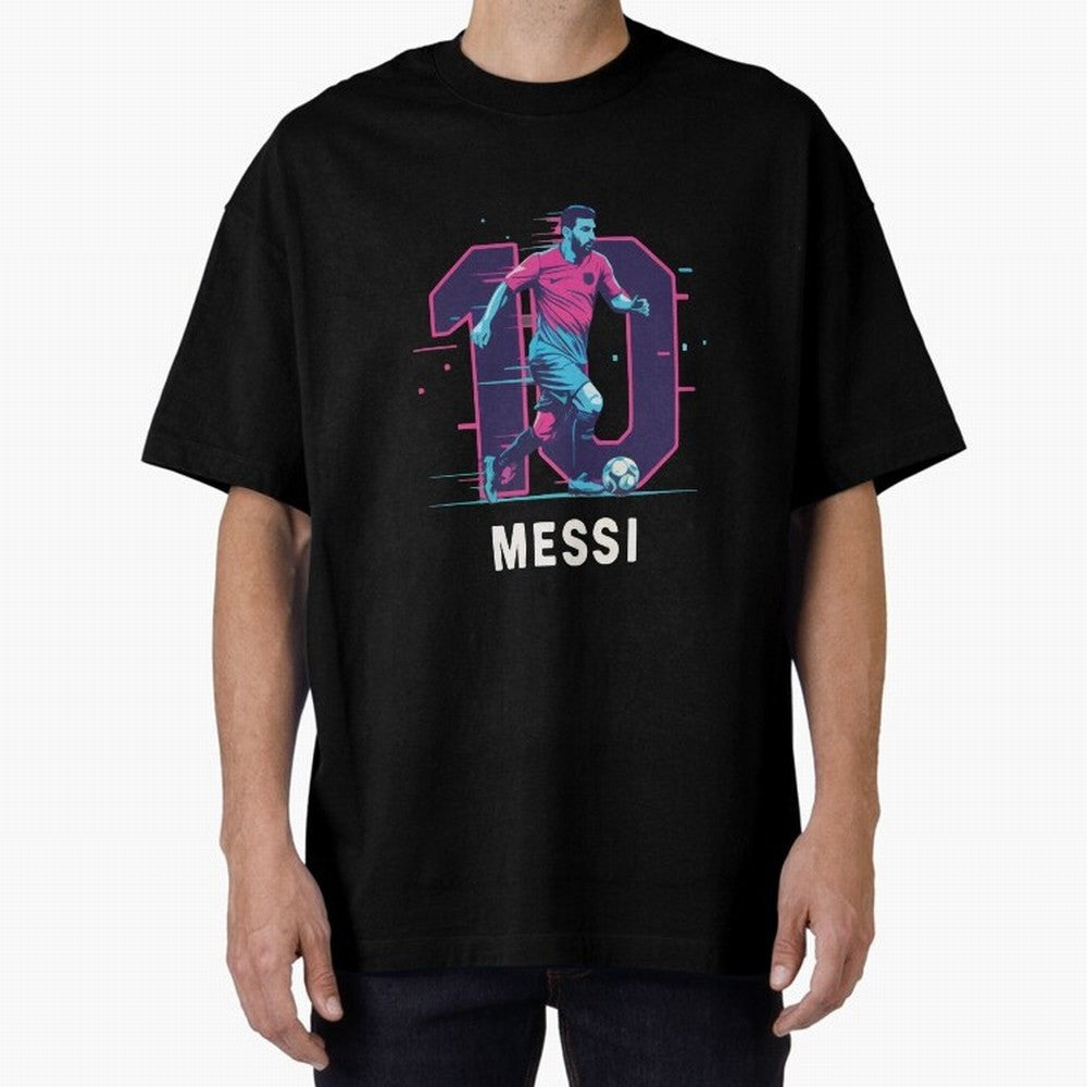 Messi 10 GOAT Oversized T-Shirt Share Global Football Passion for FIFA World Cup 2026 Group Stage, Celebrating Mbappe and Neymar, England, France and Netherlands, Sports Nostalgia, International Competition, Famous Players and Unforgettable