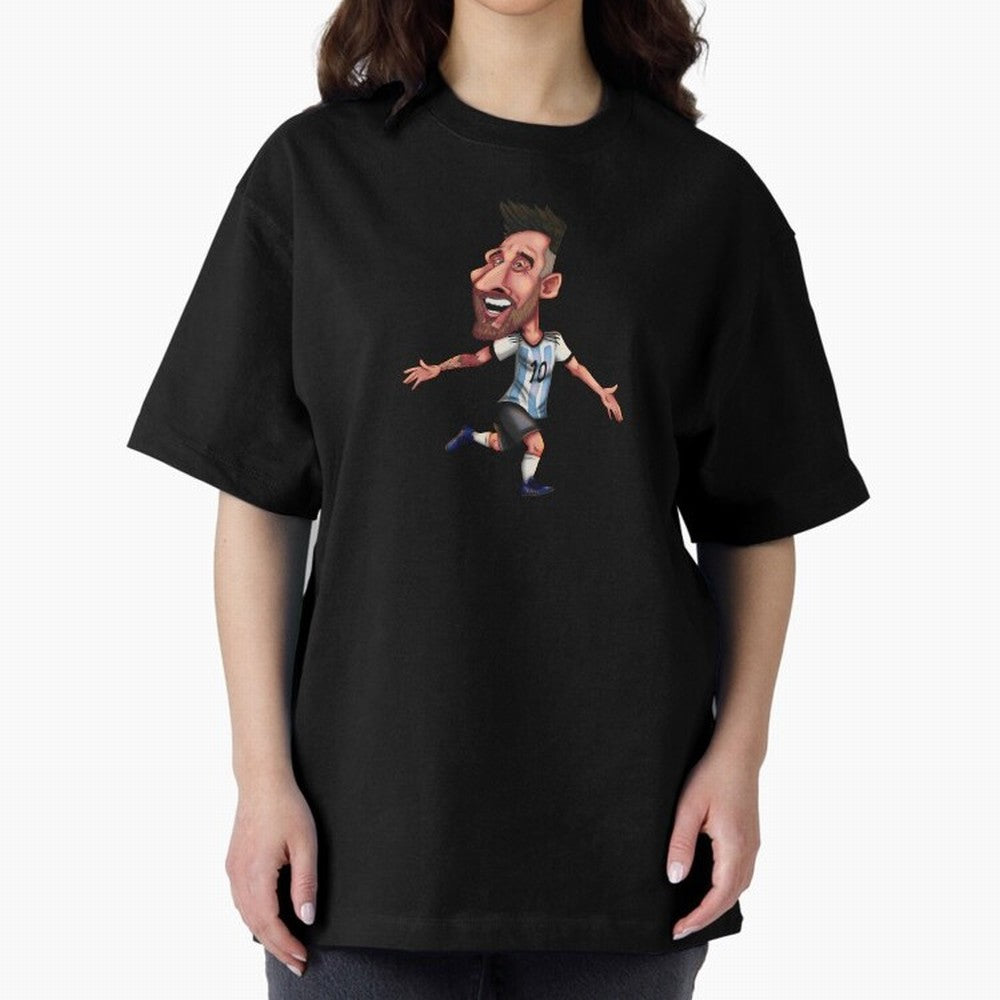 Lionel Messi Sticker Oversized T-Shirt Celebrate the Biggest Stage of the FIFA World Cup 2026 Group Stage Journey through Messi and Cristiano Ronaldo Highlights, Spain Pride, Champion Mindset, Group Stage Buzz, Knockout Tension and Passionate Fan