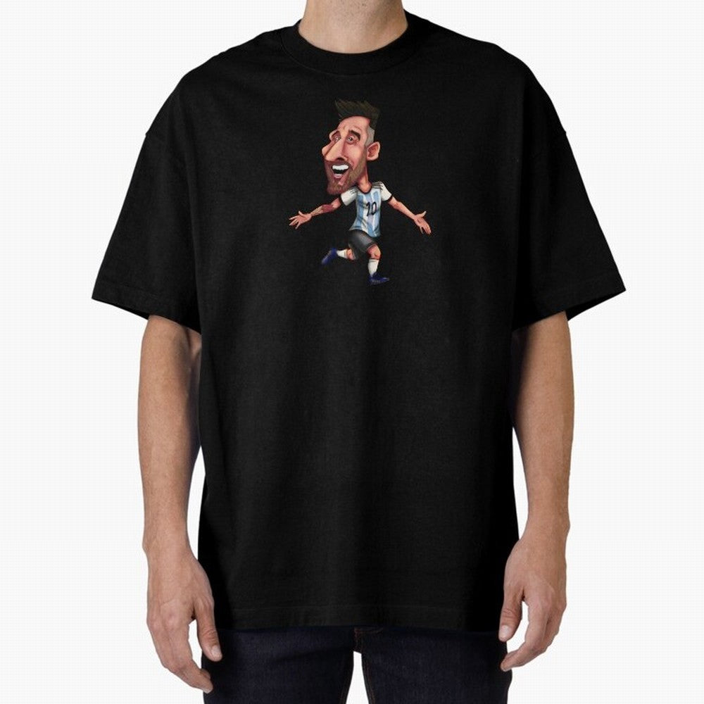 Lionel Messi Sticker Oversized T-Shirt Celebrate the Biggest Stage of the FIFA World Cup 2026 Group Stage Journey through Messi and Cristiano Ronaldo Highlights, Spain Pride, Champion Mindset, Group Stage Buzz, Knockout Tension and Passionate Fan