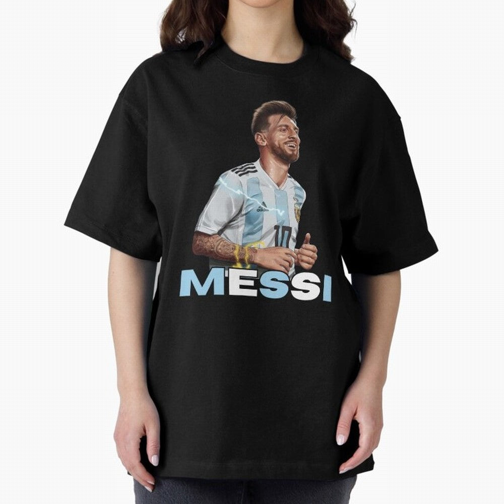 Lionel Messi Oversized T-Shirt Upgrade Match Day Hype around FIFA World Cup 2026 Group Stage, Neymar, Spain, Supporter Pride, Iconic Celebrations, Legendary Names and Global Match Day Energy; Perfect for People Who Love Argentina, Brazil, France,