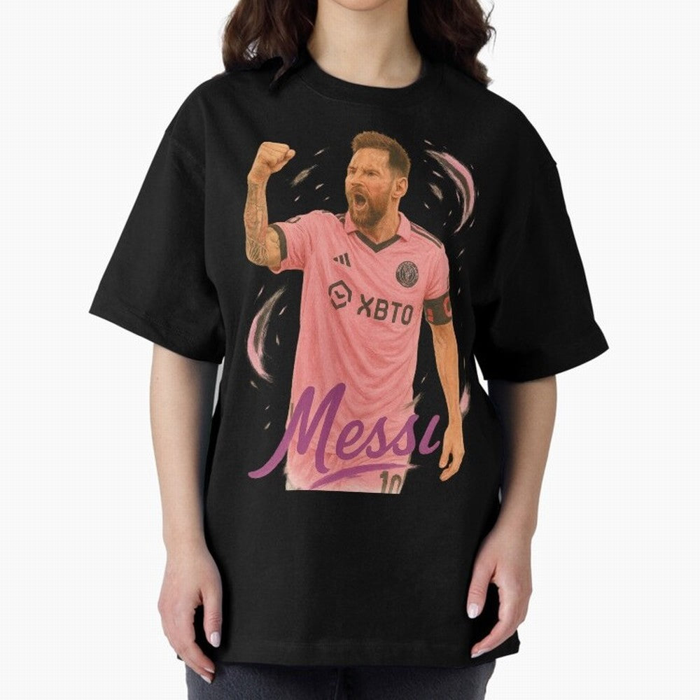 Argentina World Champs Messi Number Oversized T-Shirt Capture FIFA World Cup 2026 Group Stage for Fans of Haaland and Spain and Netherlands, Bringing Vintage Soccer Flavor, Modern Football Stars, National Flags and Final Night Emotion; Ideal for