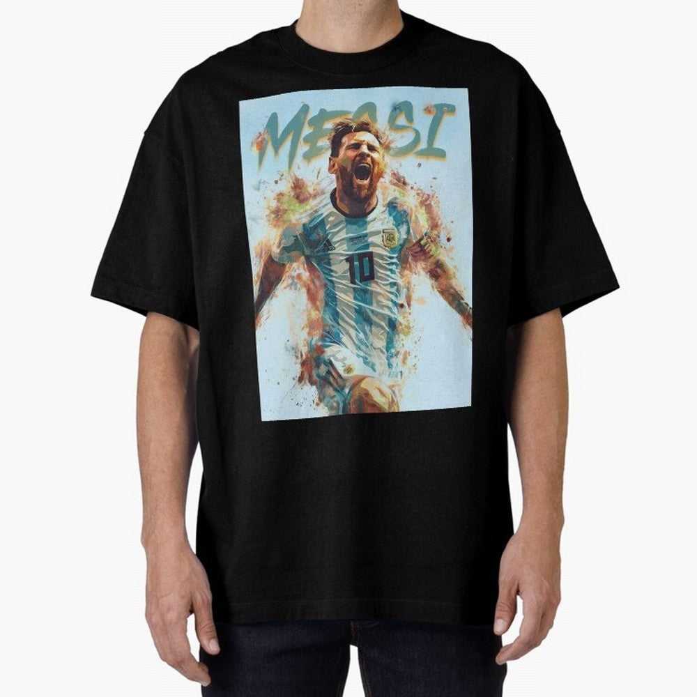Argentina World Champs Messi Number Oversized T-Shirt Keep the Match Day Mood of FIFA World Cup 2026 USA Canada Mexico Spirit, Made for France, Mbappe and Neymar, Football Passion, Legendary Performances, Festival Vibes and Supporter Community;