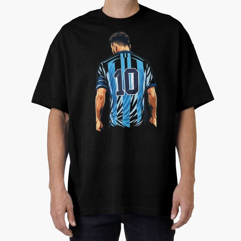 Messi 10 legend Oversized T-Shirt Remember Iconic Moments from FIFA World Cup 2026 Group Stage Spirit, Capturing Spain and Netherlands, Messi, Neymar and Mbappe, Retro Football Energy, Iconic Rivalries, Trophy Chase Drama and Stadium Atmosphere;