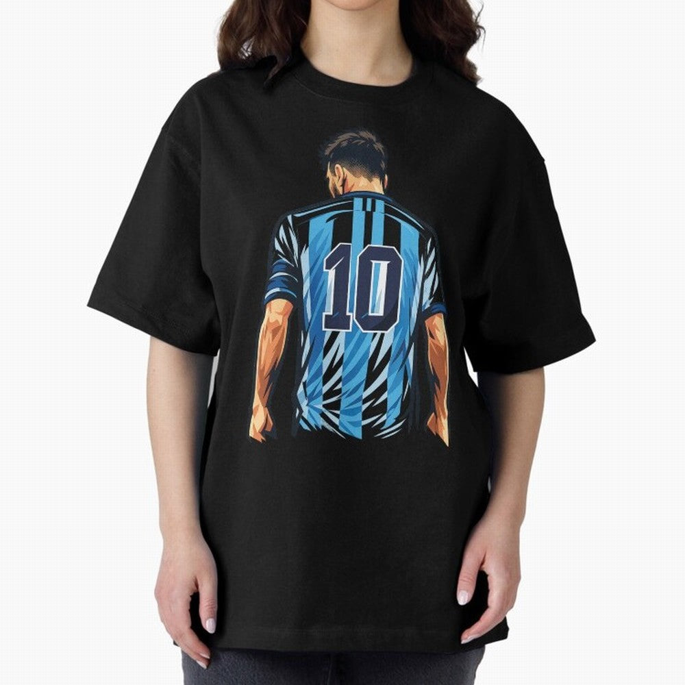 Messi 10 legend Oversized T-Shirt Remember Iconic Moments from FIFA World Cup 2026 Group Stage Spirit, Capturing Spain and Netherlands, Messi, Neymar and Mbappe, Retro Football Energy, Iconic Rivalries, Trophy Chase Drama and Stadium Atmosphere;