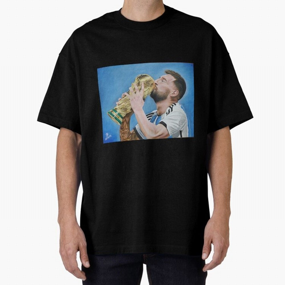 Lionel Messi Oversized T-Shirt Show Passion for the Stars of FIFA World Cup 2026 for Fans of Mbappe and Neymar and Argentina, France and Brazil, Bringing Game Day Rituals, Football Legends, Country Pride and the Road to the Final; Perfect for Fans,