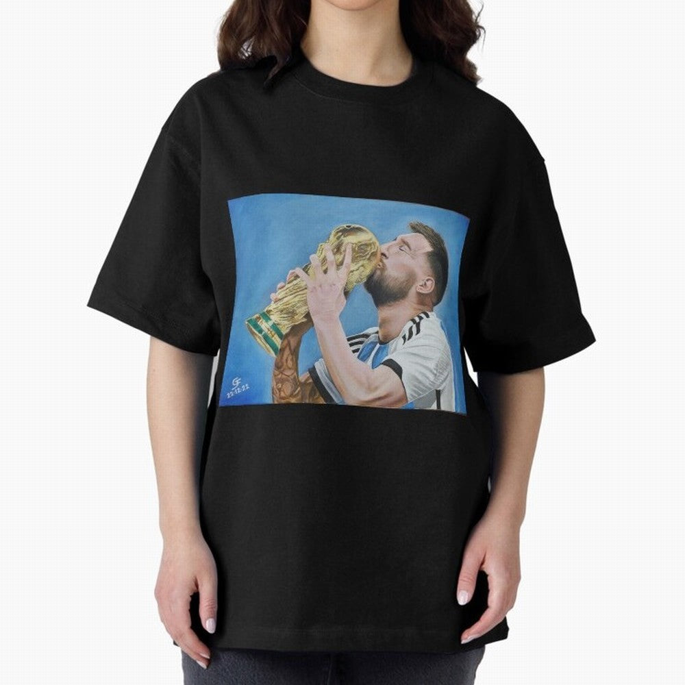 Lionel Messi Oversized T-Shirt Show Passion for the Stars of FIFA World Cup 2026 for Fans of Mbappe and Neymar and Argentina, France and Brazil, Bringing Game Day Rituals, Football Legends, Country Pride and the Road to the Final; Perfect for Fans,