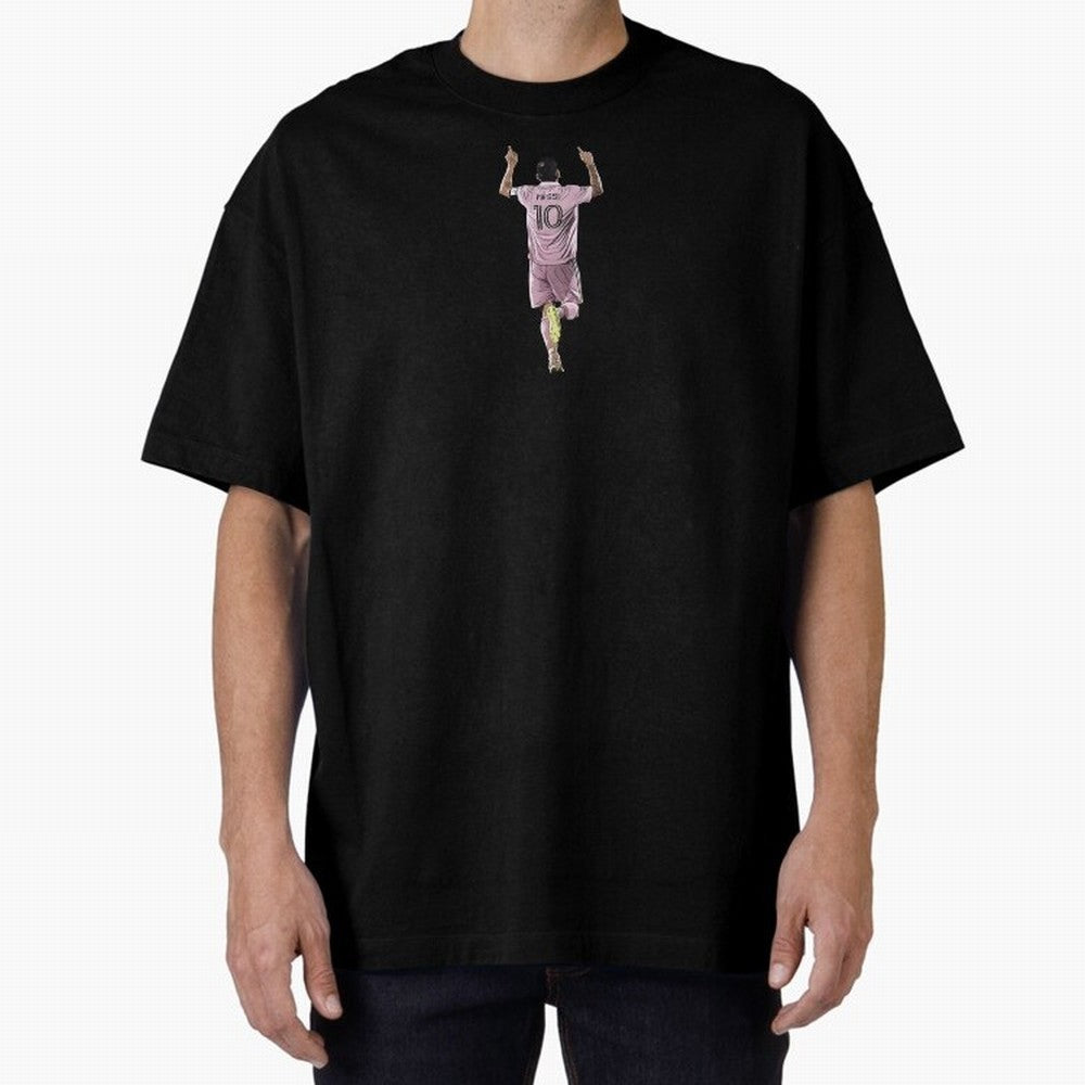 Leo Messi Soccer Football Argentina Miami Sticker Oversized T-Shirt Represent Football Lovers during the FIFA World Cup 2026 Journey through Messi and Cristiano Ronaldo Highlights, France and Portugal Pride, Football Festival Excitement, Trophy