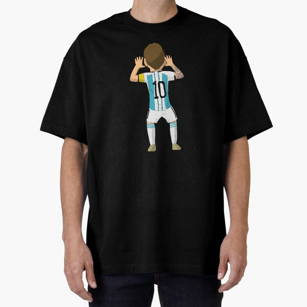 Cartoon Illustration Messi vs Netherlands World Cup Qatar 2022 Oversized T-Shirt Unlock Match Day Hype around FIFA World Cup 2026 Group Stage, Messi, Neymar and Mbappe, Argentina and Brazil, Stadium Chants, National Pride, Trophy Dreams and