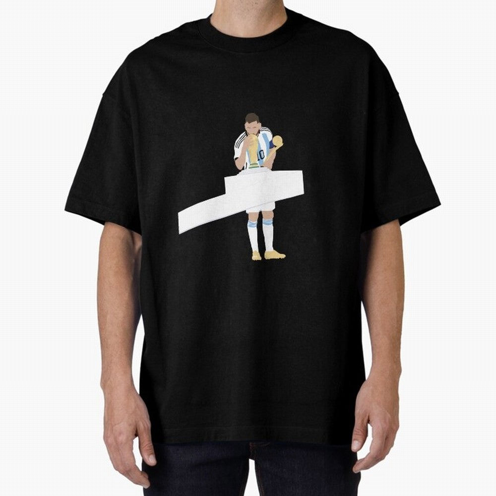Messi minimalist design Oversized T-Shirt Show Up for the Glory of FIFA World Cup 2026 Spirit, Centered on Brazil, Portugal and Argentina, Messi, CR7 and Mbappe, Football Festival Excitement, Trophy Ambitions, Country Rivalries and Star Player