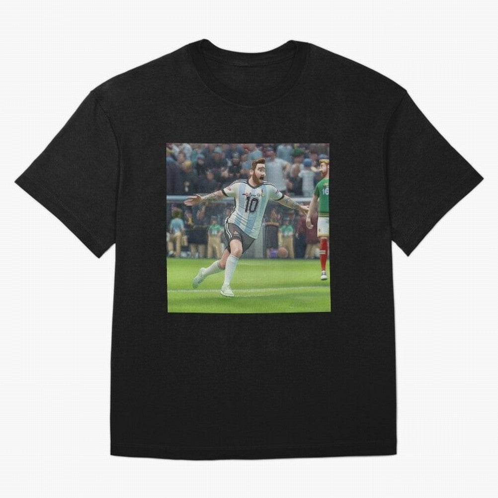 Lionel Messi caricature Classic T-Shirt Back Your Heroes with FIFA World Cup 2026 Group Stage Highlighting Messi, CR7 and Mbappe, England Energy, Supporter Pride, Iconic Celebrations, Legendary Names and Global Match Day Energy; Ideal for Fans Who