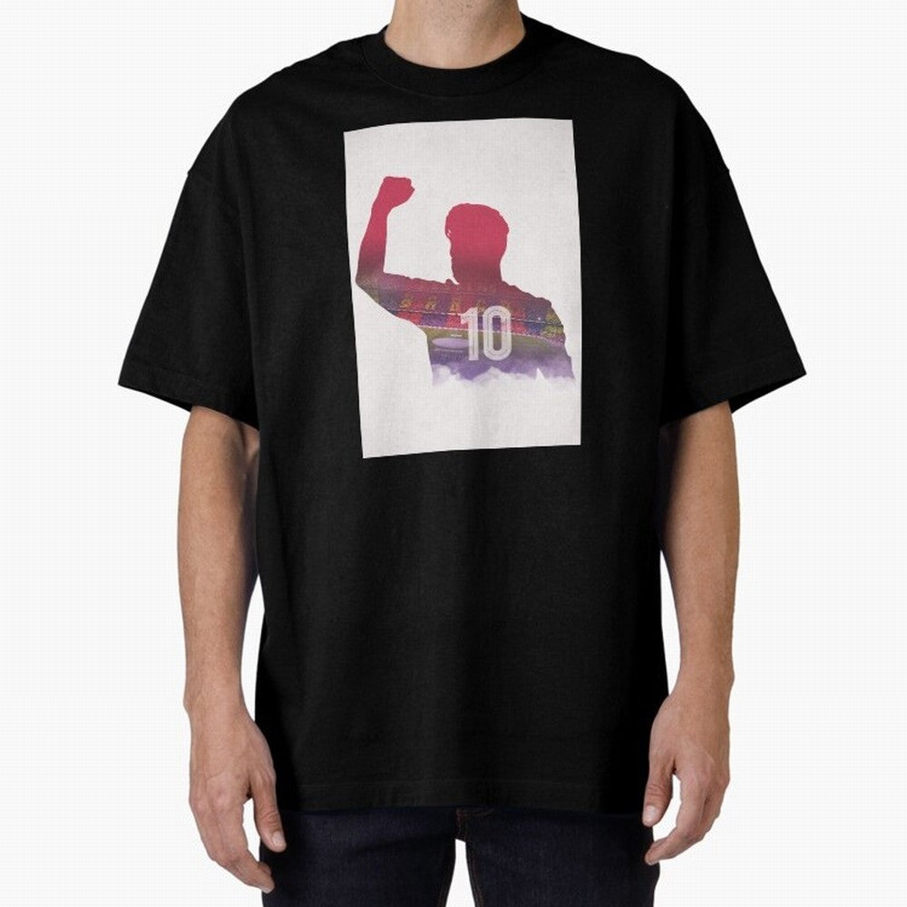 Lionel Messi Artwork Oversized T-Shirt Spotlight FIFA World Cup 2026 Group Stage Highlighting Haaland and Mbappe, France Energy, Game Day Rituals, Football Legends, Country Pride and the Road to the Final; Great for Supporters Who Love Legendary