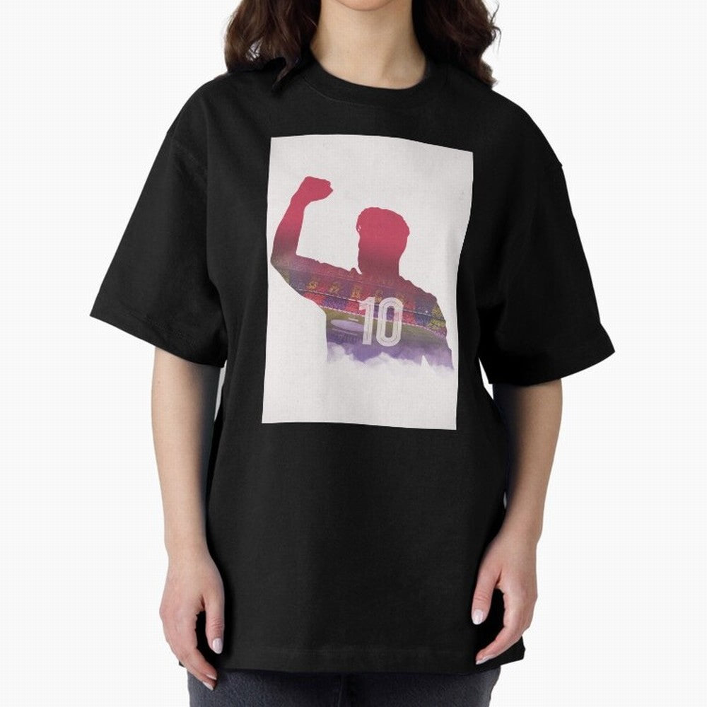 Lionel Messi Artwork Oversized T-Shirt Spotlight FIFA World Cup 2026 Group Stage Highlighting Haaland and Mbappe, France Energy, Game Day Rituals, Football Legends, Country Pride and the Road to the Final; Great for Supporters Who Love Legendary