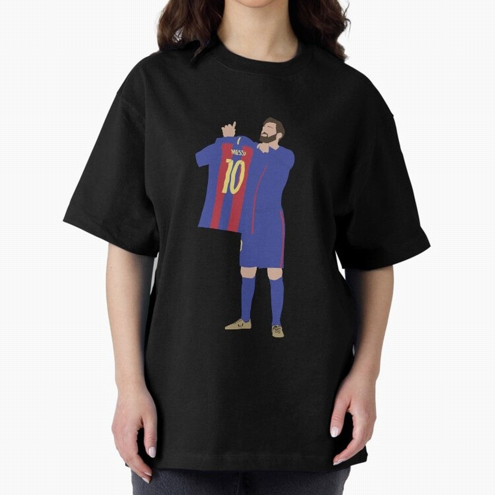Messi minimalist design Oversized T-Shirt Show Up for the Glory of FIFA World Cup 2026 USA Canada Mexico for Fans of Cristiano Ronaldo and Spain, Bringing Championship Spirit, Famous Goals, Roaring Crowds and International Football Unity; Perfect