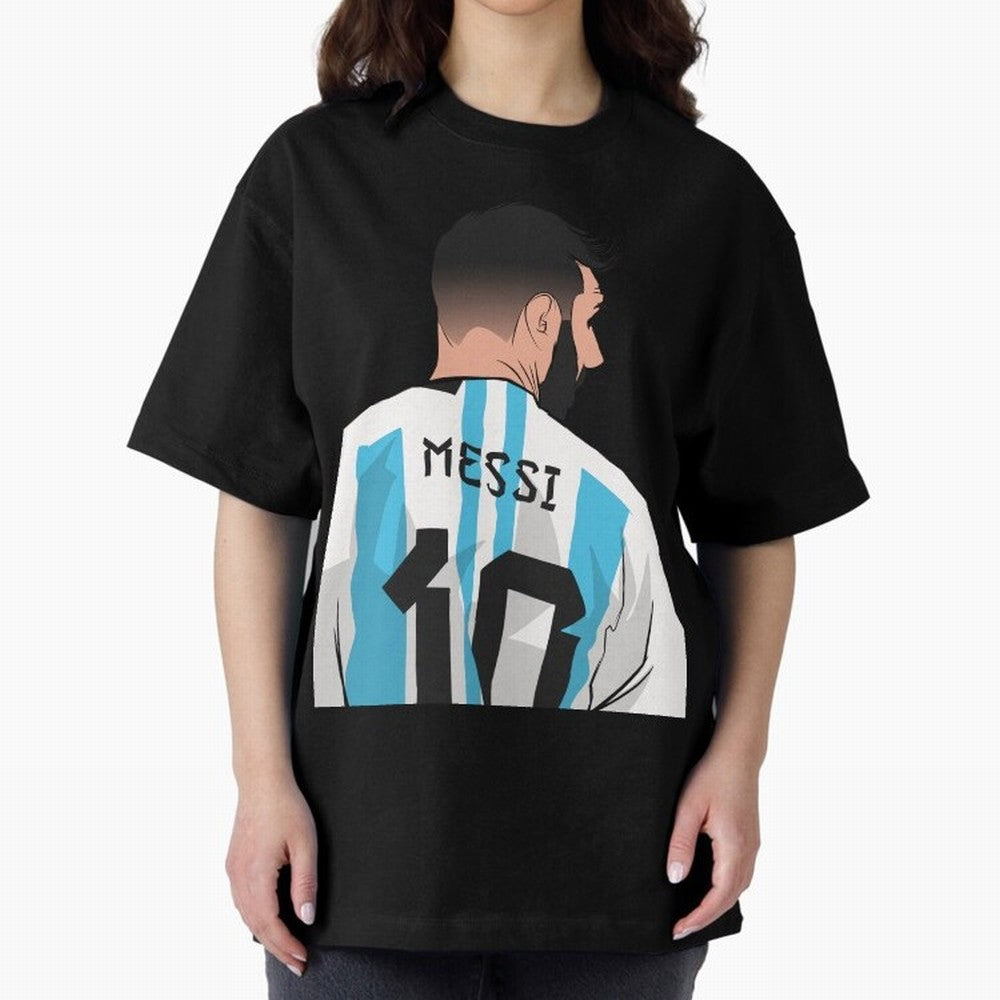 Messi Oversized T-Shirt Build Global Football Passion for FIFA World Cup 2026 Group Stage, Centered on Haaland and Mbappe, England, Vintage Soccer Flavor, Modern Football Stars, National Flags and Final Night Emotion; Built for Supporters Chasing