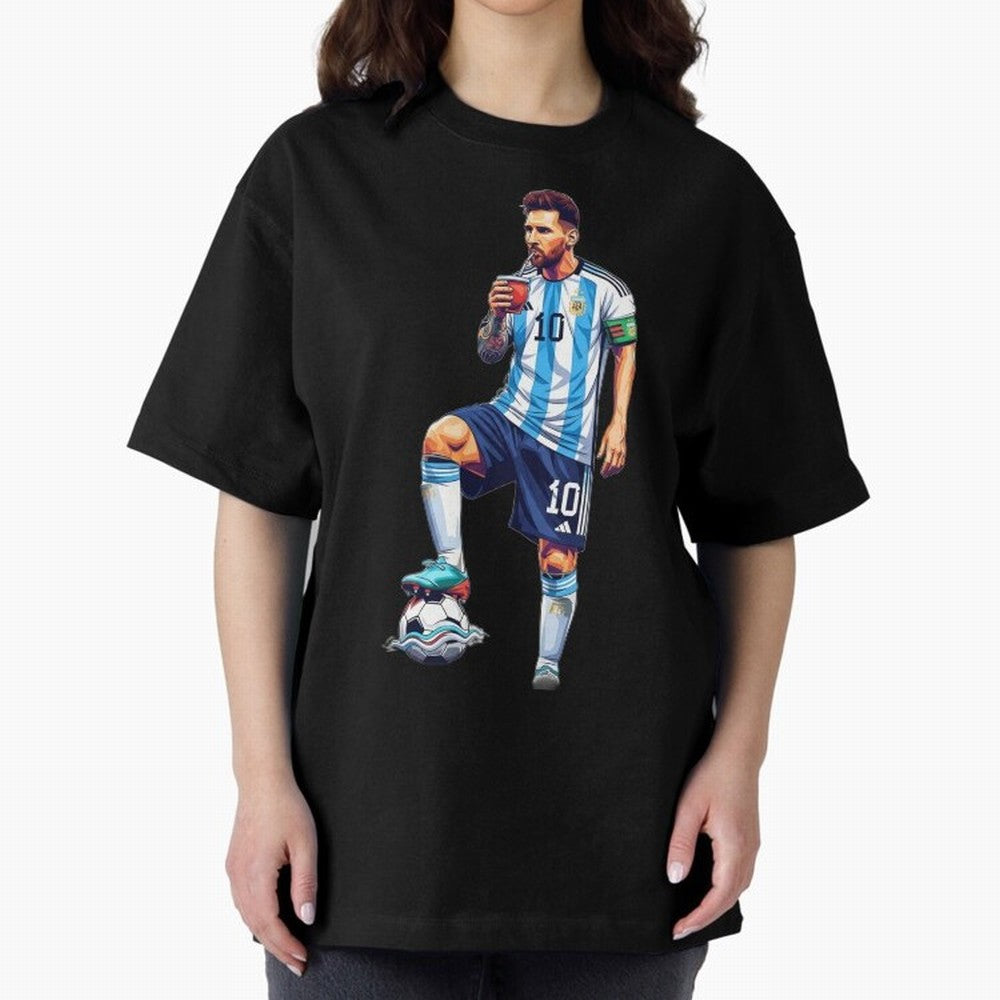 Messi in an illustrated style drinking mate ¨C The Goat Phone Case design Classic T-Shirt Celebrate National Team Dreams in the FIFA World Cup 2026 USA Canada Mexico Journey through Neymar, Haaland and Cristiano Ronaldo Highlights, Argentina Pride,