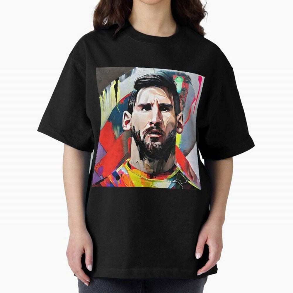 Billboard with Messi Boxy T-Shirt Make Every Kick Count in FIFA World Cup 2026 Group Stage Celebrating Mbappe, France and Portugal Energy, Football Passion, Legendary Performances, Festival Vibes and Supporter Community; Perfect for Supporters Who