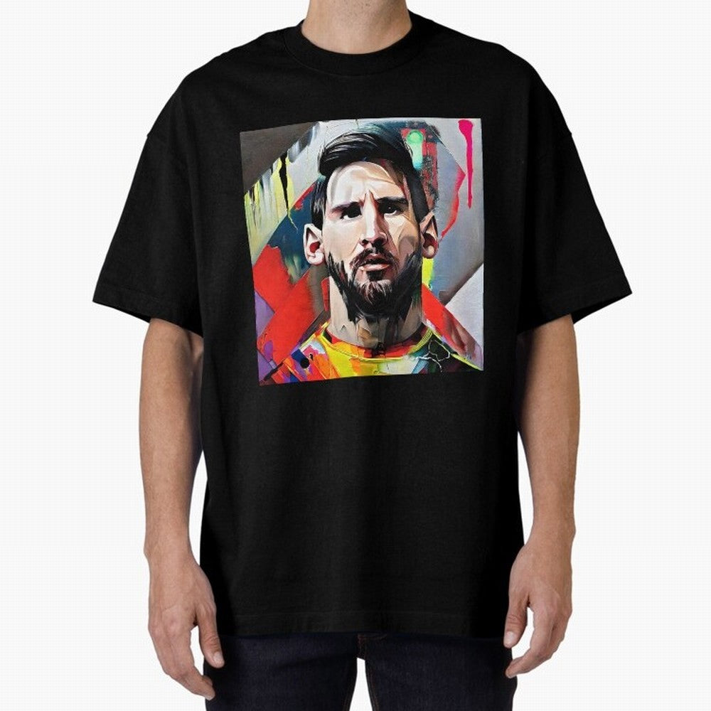 Billboard with Messi Boxy T-Shirt Make Every Kick Count in FIFA World Cup 2026 Group Stage Celebrating Mbappe, France and Portugal Energy, Football Passion, Legendary Performances, Festival Vibes and Supporter Community; Perfect for Supporters Who
