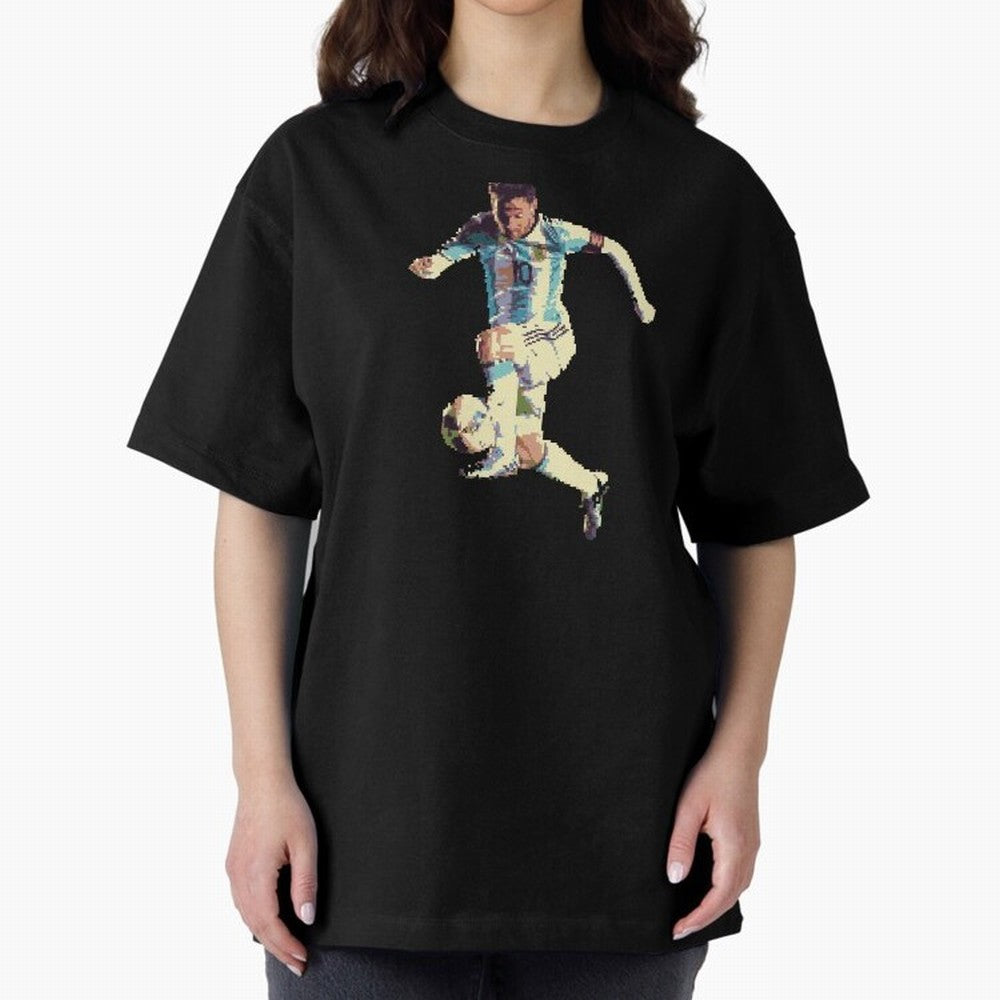 Lionel Messi Oversized T-Shirt Capture Stadium Memories from FIFA World Cup 2026 for Fans of Haaland and Mbappe and England, France and Netherlands, Bringing Tournament Hype, Historic Matchups, Family Viewing Parties and Global Sports Pride; Great