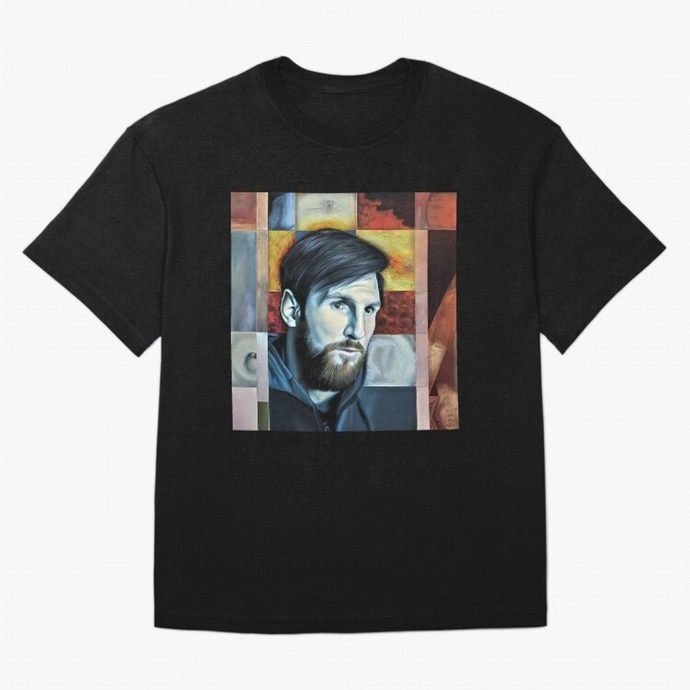 Messi on digital board Oversized T-Shirt Show Passion for the Stars of Global Football Passion for FIFA World Cup 2026, Capturing Messi, Argentina and Brazil, Game Day Rituals, Football Legends, Country Pride and the Road to the Final; Made for