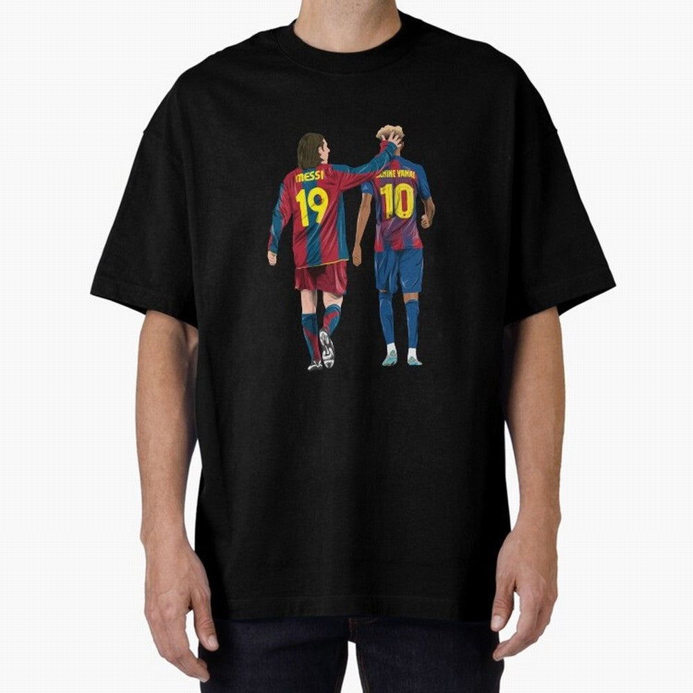 Lionel Messi and Friend Oversized T-Shirt Step into Global Football Passion for FIFA World Cup 2026 USA Canada Mexico, Inspired by Messi and Cristiano Ronaldo, Germany, Football Festival Excitement, Trophy Ambitions, Country Rivalries and Star
