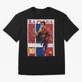 Lionel Messi 2009 UCL Barcelona Poster Oversized T-Shirt Show Support during Global Football Passion for FIFA World Cup 2026 Group Stage, Driven by Neymar, Brazil, Portugal and Argentina, Goal Celebration Energy, Supporter Heritage, Football Icons