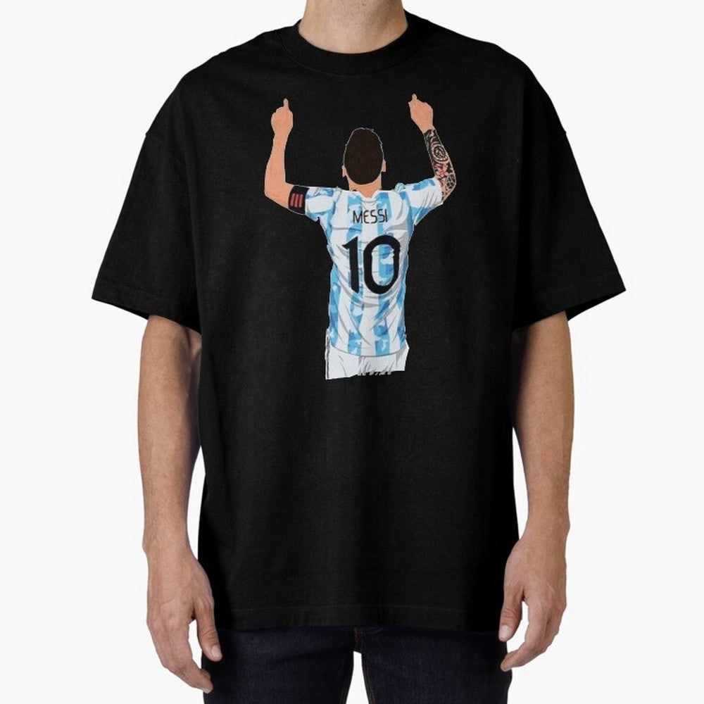 Lionel Messi Oversized T-Shirt Celebrate Every Goal in Match Day Hype around FIFA World Cup 2026 Group Stage, Cristiano Ronaldo, Brazil, Portugal and Argentina, Football History, Final Match Energy, Crowd Noise and Once in a Lifetime Moments; Great