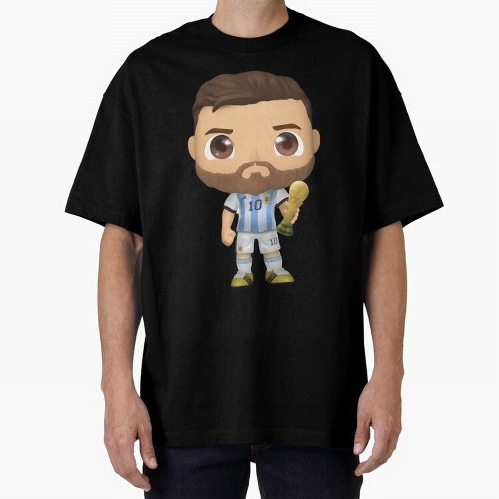 Messi_Champion Oversized T-Shirt Refresh FIFA World Cup 2026 for Fans of Haaland and Mbappe and Argentina and Brazil, Bringing Vintage Soccer Flavor, Modern Football Stars, National Flags and Final Night Emotion; Built for Supporters Chasing Trophy