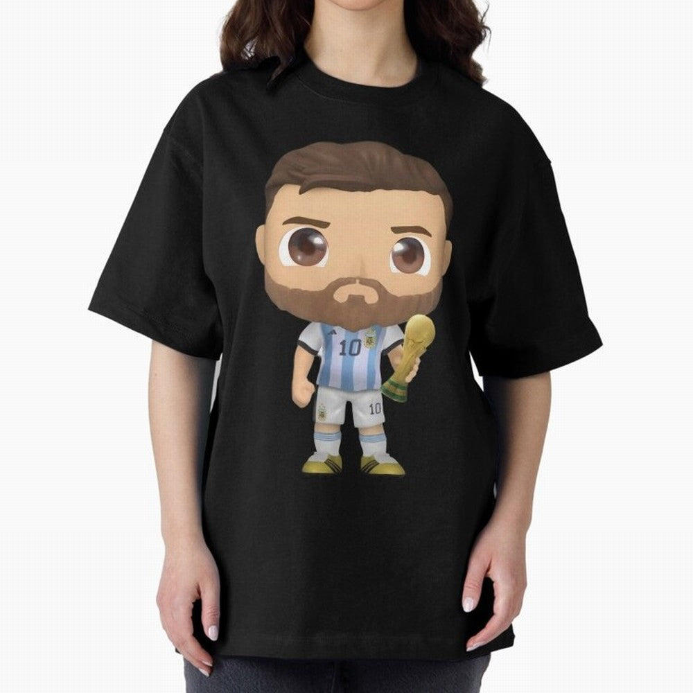 Messi_Champion Oversized T-Shirt Refresh FIFA World Cup 2026 for Fans of Haaland and Mbappe and Argentina and Brazil, Bringing Vintage Soccer Flavor, Modern Football Stars, National Flags and Final Night Emotion; Built for Supporters Chasing Trophy