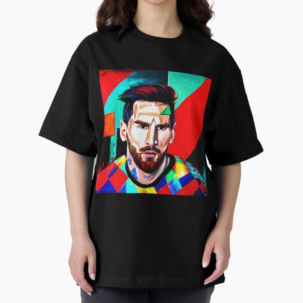 colorful Messi Oversized T-Shirt Feel the Trophy Chase of the FIFA World Cup 2026 Journey through Messi Highlights, Brazil Pride, Football Festival Excitement, Trophy Ambitions, Country Rivalries and Star Player Buzz; Ideal for Passionate Fans Who