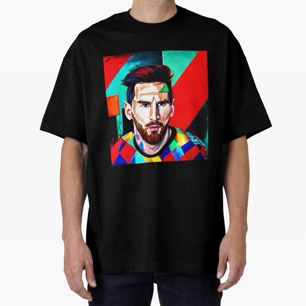colorful Messi Oversized T-Shirt Feel the Trophy Chase of the FIFA World Cup 2026 Journey through Messi Highlights, Brazil Pride, Football Festival Excitement, Trophy Ambitions, Country Rivalries and Star Player Buzz; Ideal for Passionate Fans Who